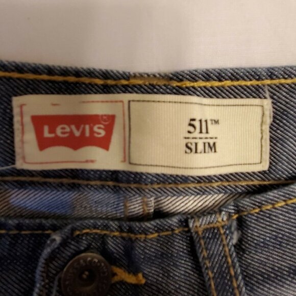 Levi's 511 Slim Boys Size 28x28 16 Regular Denim Blue Jeans - Picture 6 of 8
